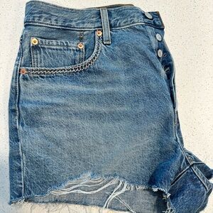 Levi's Light Blue High Waist Denim Shorts